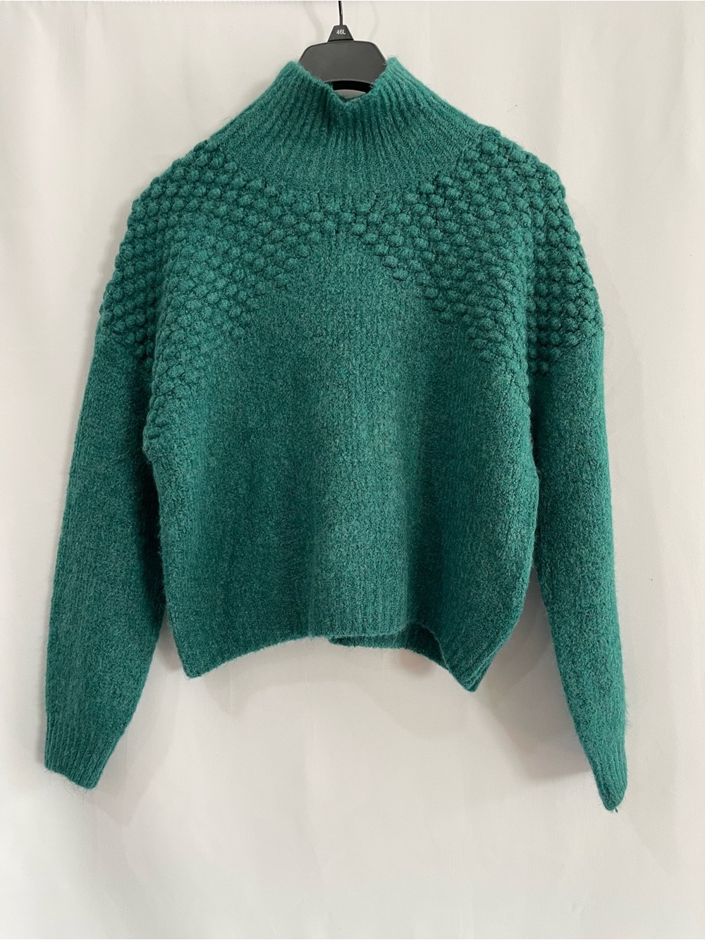 Free People Bradley textured pullover turtleneck sweater Alpine Heather large